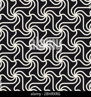 Pattern vettoriale senza giunture. Moderna struttura astratta ed elegante. Ripetizione di sezioni geometriche da elementi a spirale con strisce Illustrazione Vettoriale