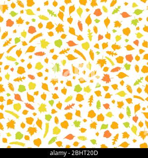 Motivo senza giunture con lamine. Sfondo autunnale decorativo Foto Stock