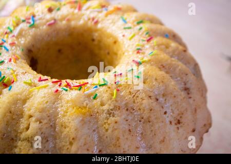 Torta di lievito di Pasqua o primo piano Babka. Tradizionale torta di Pasqua Foto Stock