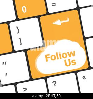 Social media concetto: tastiera con Follow Us button Foto Stock