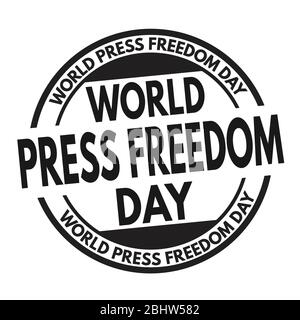 World press Freedom Day segno o timbro su sfondo bianco, illustrazione vettoriale Illustrazione Vettoriale