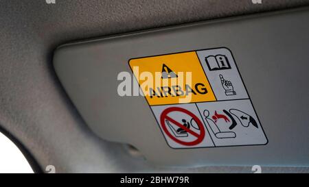 Norme di sicurezza airbag sulla vettura Foto Stock