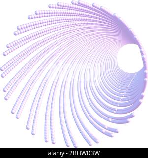 Nanotubo di carbonio a forma di vortice su sfondo bianco Foto Stock