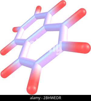 Il naftalene è un composto organico di formula C10H8. È l'idrocarburo aromatico policiclico più semplice, ed è un solido cristallino bianco con una cha Foto Stock