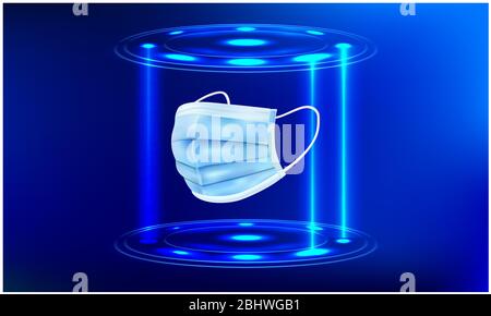 simponi l'illustrazione della maschera facciale su sfondo astratto Foto Stock