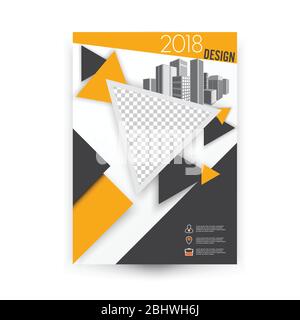 Poster di copertina del design A4 catalogo libro opuscolo layout volantino rapporto annuale modello aziendale. Può essere usato per copertina di rivista, mockup di affari, istruzione, Illustrazione Vettoriale