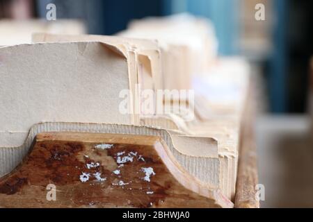 Schede catalogo in biblioteca, primo piano Foto Stock