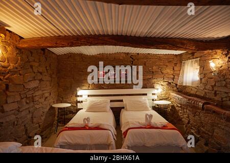 Stalle camera da letto, Gannaga Lodge, Passo Gannaga, Tankwa Karoo National Park, Sudafrica Foto Stock