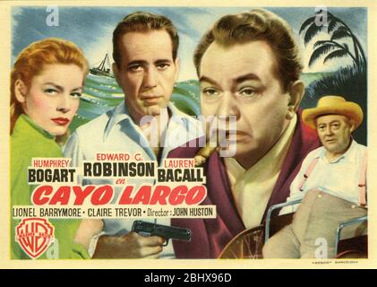 LAUREN BACALL HUMPHREY BOGART EDWARD G. ROBINSON e LIONEL BARRYMORE in CHIAVE LARGO 1948 regista JOHN HUSTON sceneggiatura RICHARD BROOKS e JOHN HUSTON basato sulla riproduzione di MAXWELL ANDERSON Warner Bros. Foto Stock