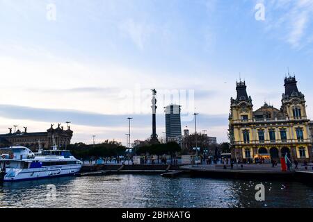 Porto vicino a la Rambla Foto Stock