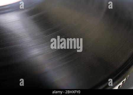 Registrazione in vinile, visualizzazione macro Foto Stock