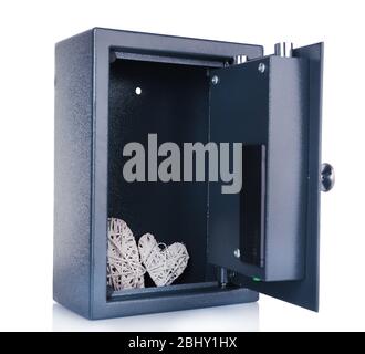 Cuore decorativo in sicuro isolato su bianco Foto Stock