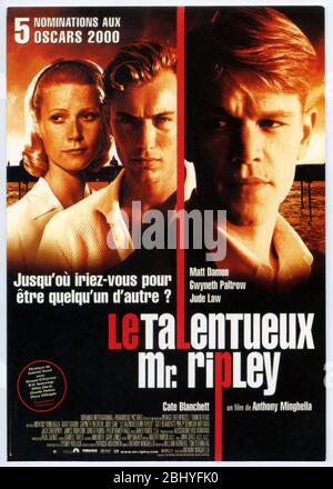 Il talentuoso Sig. Ripley anno: 1999 USA Direttore: Anthony Minghella Matt Damon, Jude Law, Gwyneth Paltrow Poster (Fr) Foto Stock