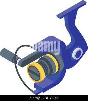 Icona del mulinello Fisherman, stile isometrico Illustrazione Vettoriale