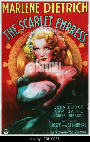 Anno dell'Imperatrice Scarlet: 1934 - USA Direttore: Josef von Sternberg Marlene Dietrich, poster americano Foto Stock