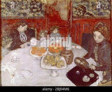 Le dejeuner - 1899 - il pranzo - di Pierre Bonnard - in Buhrle Collection, Zurigo, Svizzera - Pierre Bonnard (3 ottobre 1867 – 23 gennaio 1947) è stato un pittore e stampatore francese. - Foto Stock