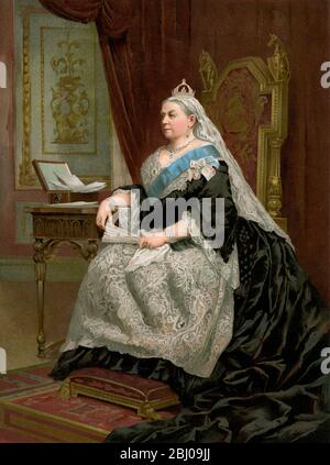 Regina Vittoria, 1887 - molti cibi prendono il nome dalla Regina Vittoria, tra cui le prugne Victoria e la spugna Victoria. Foto Stock