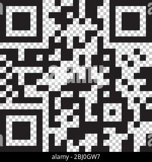 QR code abstract vettoriale design per la scansione di id senza sfondo, qrcode simbolo per una rapida identità digitale dei dati mobili e sicurezza Illustrazione Vettoriale