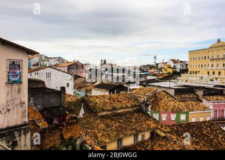 Case, Pelourinho, Salvador de Bahia, Brasile Foto Stock