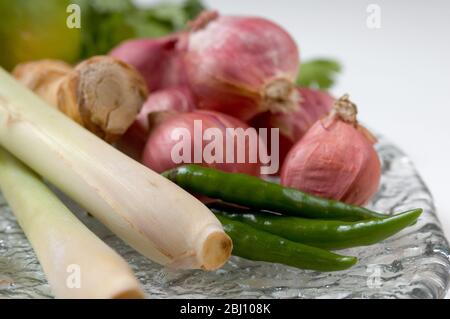 Ingredienti aromatizzanti per curry verde tailandese - Foto Stock