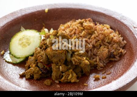 Ribes di capra caraibico di Afrio con riso - Foto Stock