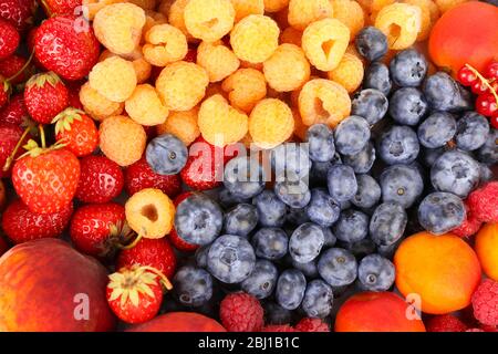 Miscela di bacche diverse come sfondo Foto Stock