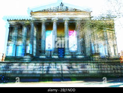 Foto impressionista del museo Harris a Preston, Inghilterra Foto Stock