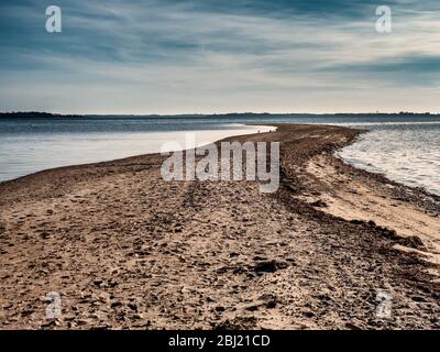 Istmo vicino alle isole di buoi Okeseoerne nel fiordo di Flensburg, Danimarca Foto Stock