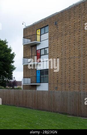 Architettura acciaio vetro degli anni '50 la scuola Elliot, Londra SW15 LCC Architects G. A. Trevett Philip Rogers N. S. Bahle John Bancroft Foto Stock