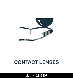 Icona lenti a contatto. Semplice illustrazione dalla collezione di oftalmologia. Creative lenti a contatto icona per web design, modelli, infografica e altro ancora Illustrazione Vettoriale