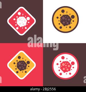 Bloccare il concetto di coronavirus impostare noel 2019-nCovid-19 batteri pandemic infezione vettore Illustrazione Vettoriale