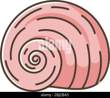 Icona colore RGB rosso shell a spirale Illustrazione Vettoriale