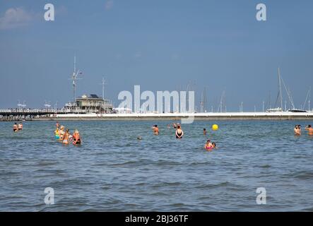 Dal molo di Sopot. Polonia Foto Stock