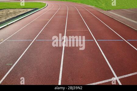 Linee di Finitura - segno sulla via di corsa Foto Stock