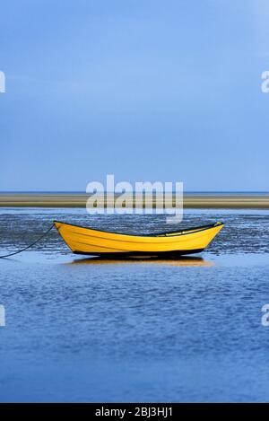 Lone Dory in una mattinata overcast a Brewster a Cape Cod in Massachusetts. Foto Stock