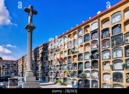 Cementeri Les Corts a Barcellona. Foto Stock