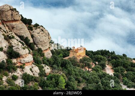 Abbazia di Santa Maria de Montserrat a Monistrol de Montserrat in Spagna. Foto Stock