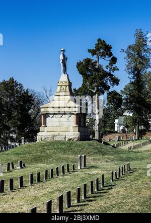 Cimitero Confederato di Fredericksburg in Virginia. Foto Stock