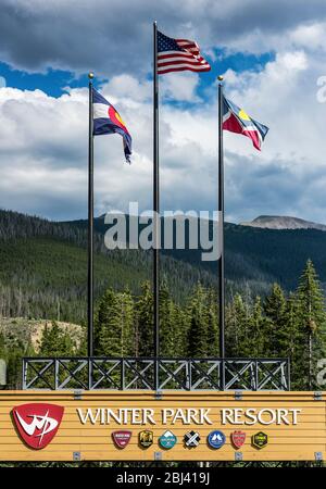 Winter Park Ski Resort in Colorado. Foto Stock