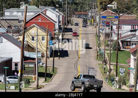 Main Street della città Midwest di Richmond. Foto Stock