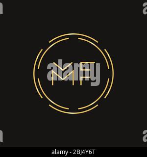 MF iniziale lettera Logo Design template vettoriale. Lettera astratta MF logo Design Illustrazione Vettoriale