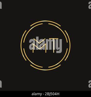 MT iniziale lettera Logo Design template vettoriale. Lettera astratta MT logo Design Illustrazione Vettoriale