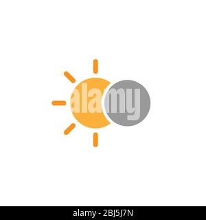 Eclissi solare semplice icona su sfondo bianco. Illustrazione vettoriale. Illustrazione Vettoriale