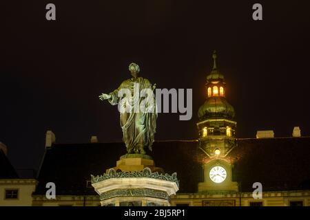 La Hofburg di notte, Vienna, bassa Austria, Austria Foto Stock