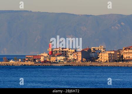 Faro di Punta Pezz, Villa San Giovanni, Calabria, Italia, Europa Foto Stock