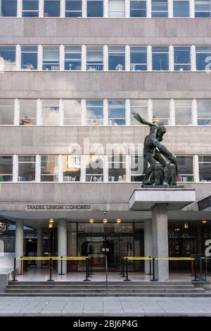 Vista esterna della sede del Trades Union Congress di Londra. Foto Stock