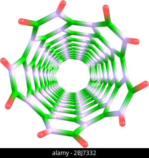 Nanotubo di nitruro di boro su bianco Foto Stock