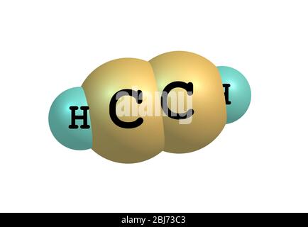 L'acetilene (etina) è il composto chimico di formula C2H2. Si tratta di un idrocarburo e l'alchino più semplice. Questo gas incolore è ampiamente utilizzato come un Foto Stock