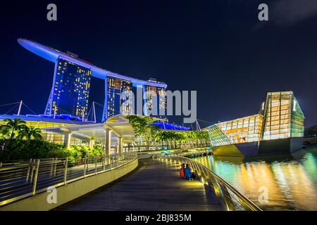 singapore, singapore National Day, Marina Bay Sands, Gardens by the Bay, attrazioni turistiche a Singapore, Foto Stock