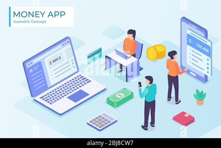 Informazioni sull'illustrazione vettoriale del trasferimento di denaro online. Può essere utilizzato per, landing page, template, Web, app mobile, poster, banner, Foto Stock